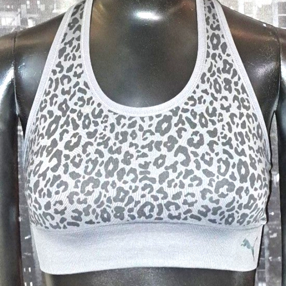 Puma Sports Bra Medium Gray Black